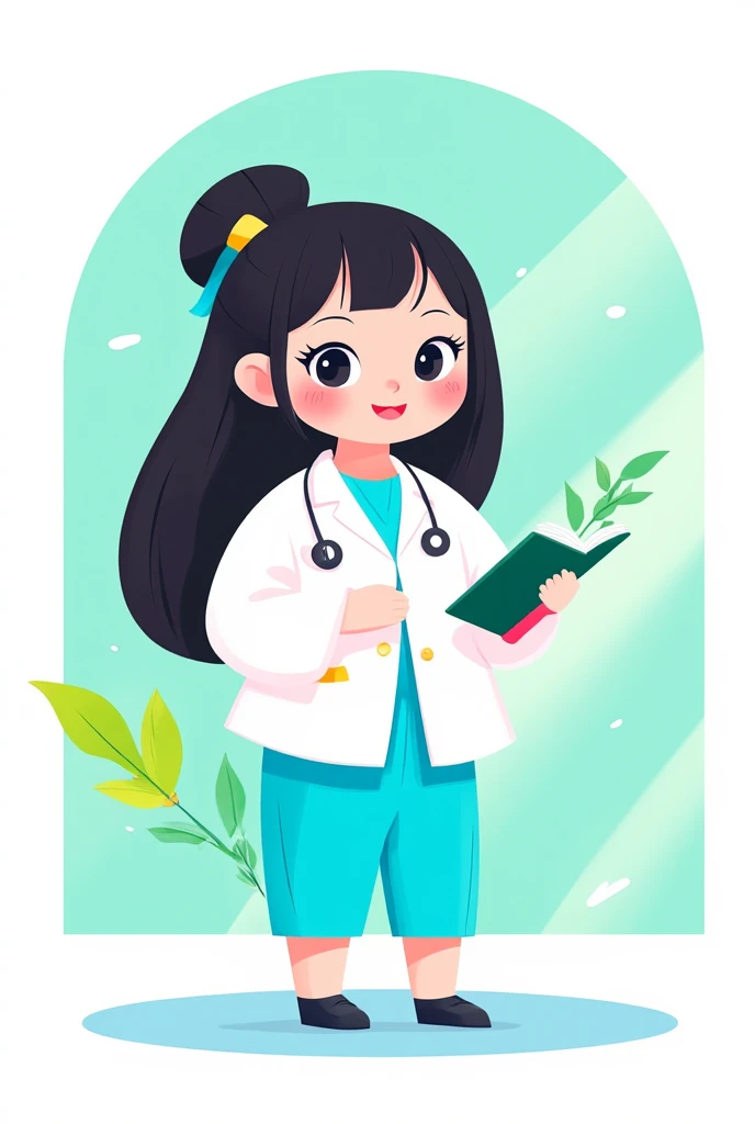 2d flat character, cute, cartoon, chibi, job, teacher, doctor, paper cut style,flat gradient color pallate