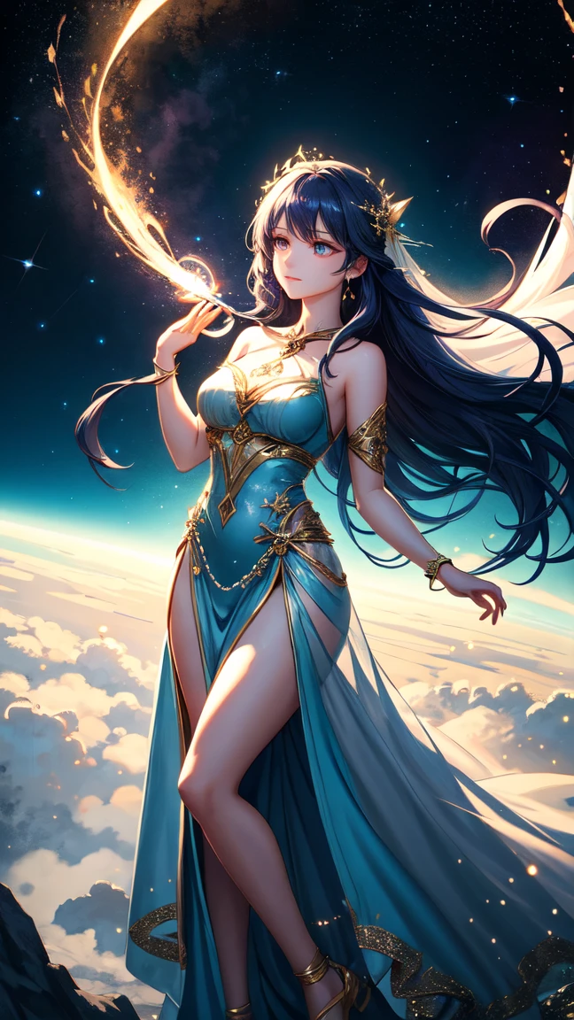 The Daughter of the Earth is an image full of life and wisdom.

Her hair is a rich green, like the grass and trees that flourish on the earth, exuding a fresh breath. Her eyes are deep and bright, like the waves of the sea, revealing insight and care for the world.

She wore an elegant and colorful long dress with the continents and oceans of the earth depicted, showing the diversity and grandeur of the earth. At the corner of the skirt flows a gentle sea of clouds and waterfalls, symbolizing the flow of water and the moisturization of life.

Her arms were slender and soft, bathed in the rays of the sun. She holds a transparent crystal ball in both hands, which reflects the blue and green of the earth, symbolizing the vitality and vitality of the sea and land. The crystal ball emits a faint glow, representing hope and future on earth.

Under her feet stood a brilliant colored cloud, which shimmered with colorful light, symbolizing the diverse integration of various nationalities and cultures. She dances freely and becomes a dancer of the earth, presenting the dynamics and vitality of the earth.

The smile of the Daughter of the Earth reveals her love and care for the earth, and she is the guardian of the earth. Exuding an atmosphere of tranquility and wisdom, she encourages people to respect the planet, protect the environment and work together to build a better, more prosperous world.

Through this image, we realize that the earth is our common home and that we should take care of it with love and care. Daughter of the Earth reminds each of us of our responsibility to the environment and the planet, while also evoking our love of nature and thinking about the future of the planet. She inspires people to come together and work together to contribute to the sustainable development of the planet. --auto --s2