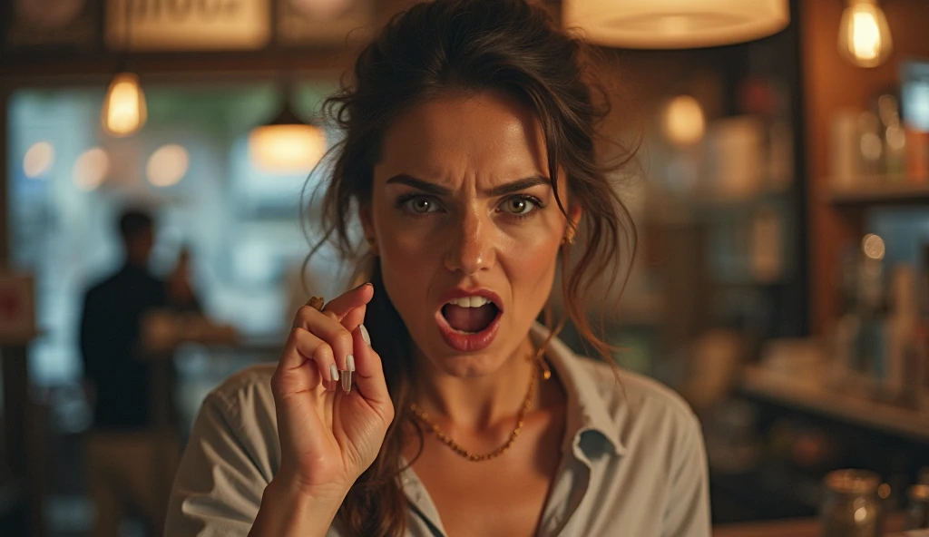 A woman scared of her date with an unattractive man