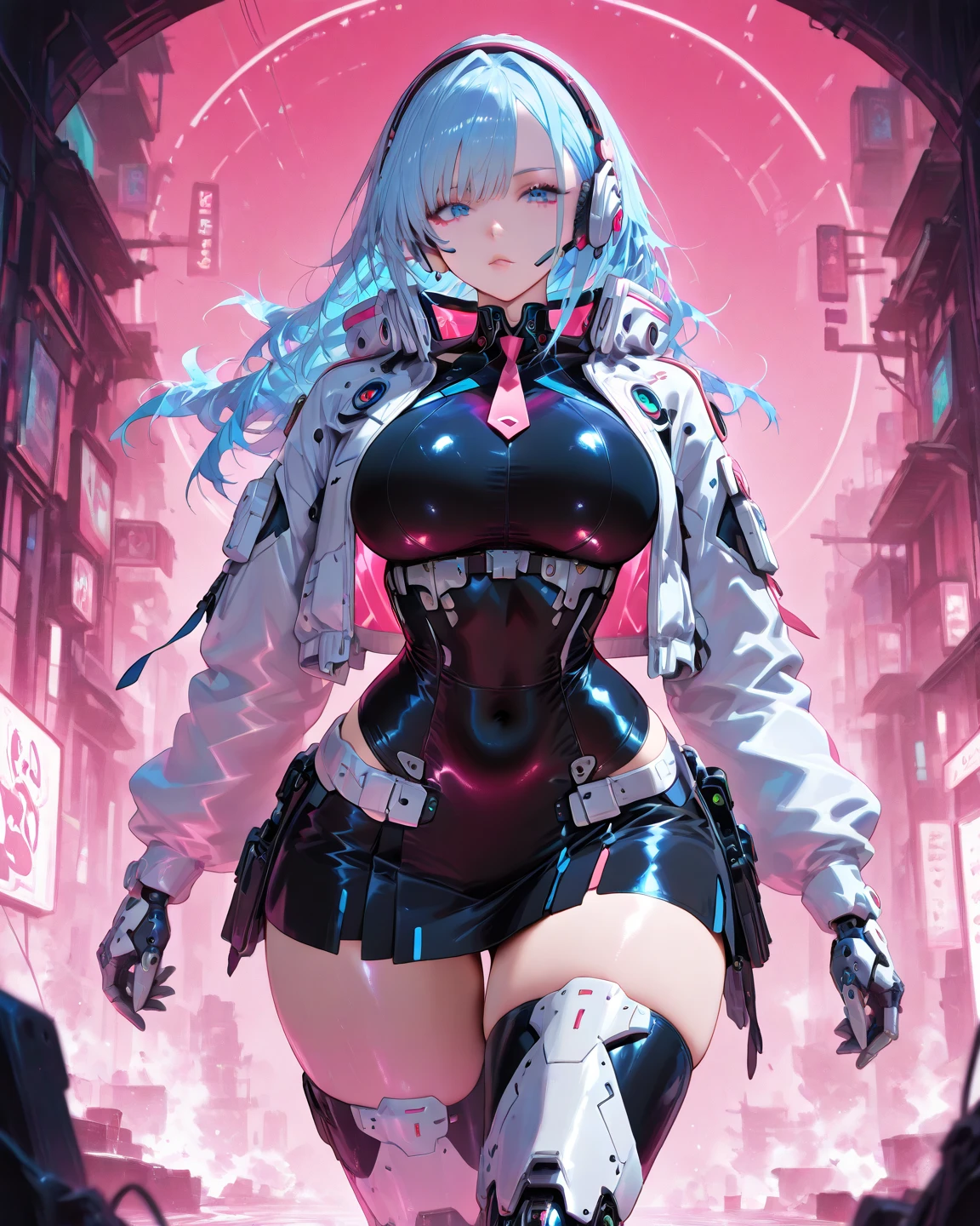There's a woman with big wet breasts marked on a futuristic outfit posing for a photo., menina ciborgue, Linda Chica Ciborgue, menina de anime cyberpunk feminino, Cyberpunk anime mech menina, menina cyberpunk, sci-fi feminino, Wojtek FUS, cyberpunk menina bonita, WLOP. Scifi, Cyberpunk 2 0 e. o modelo menina, menina em mecha cyber armor, Fantasia sombria cyberpunk sedutora, Garota de anime cyberpun