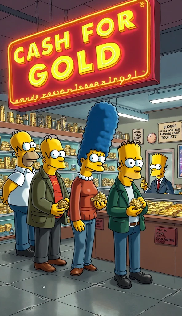 Homer pimping with a bunch of girls and money