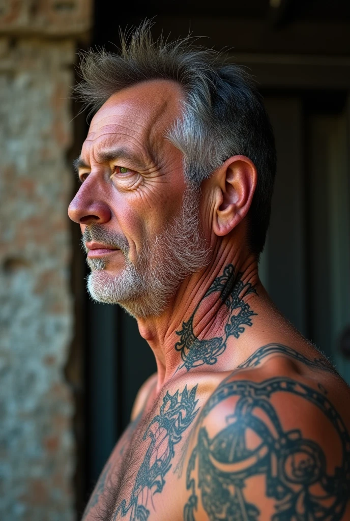 Create a men's neck tattoo that could be a good drug help