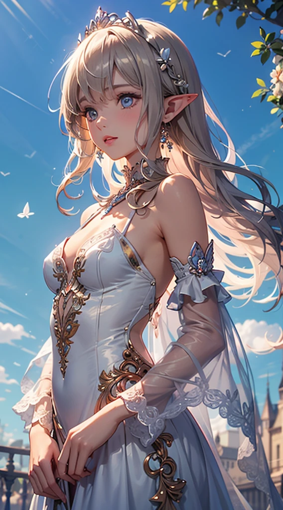art, Unity 8k壁纸, Ultra-detailed, Beautiful and aesthetically pleasing, (s fractal art: 1.3),  flower, girls, (Hairstyles: Long hair) Ocean, Extremely detailed, Cowboy shot, The most beautiful, Seafoam, Buble, cute big breasts, ultra quality, random background, random dress, --auto --s2