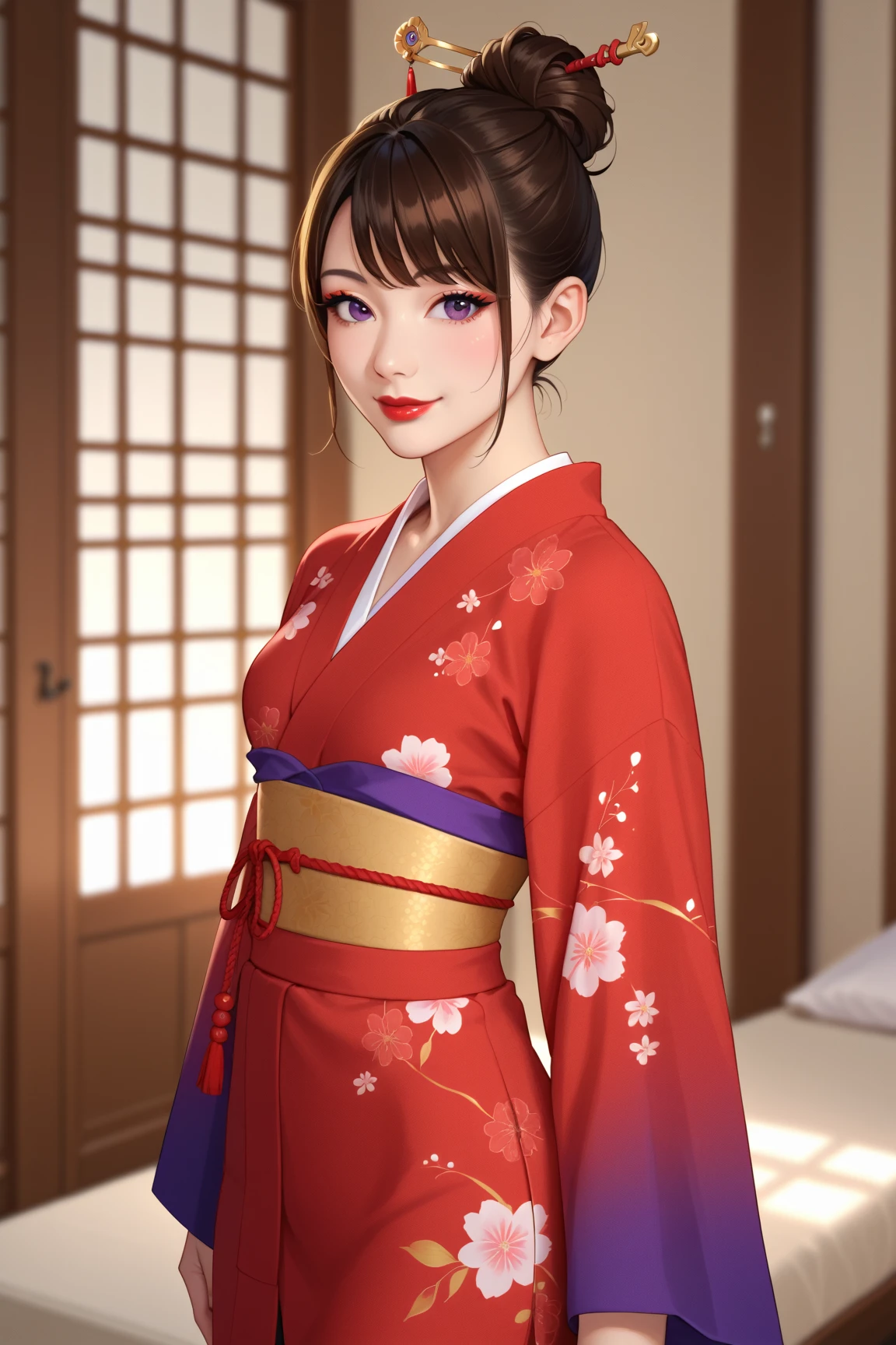 (Japanese Sword:1.3),(The blade glitters)、((1 girl)、Bob Hair、Brown Hair、Medium breast、Chinese clothing:1.3、Temple precincts、(masterpiece:1.2、Raw photo quality、Highest quality)、Beautiful face、Anatomically correct limbs、Anatomically correct body、