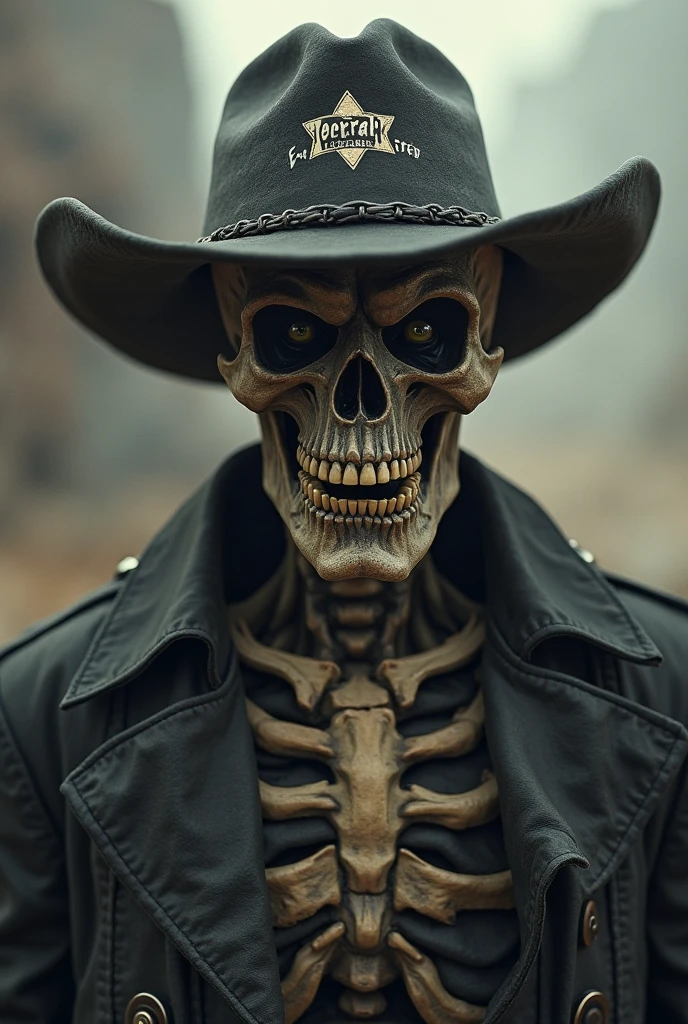 gunslinger skeleton,zombified silver skull
