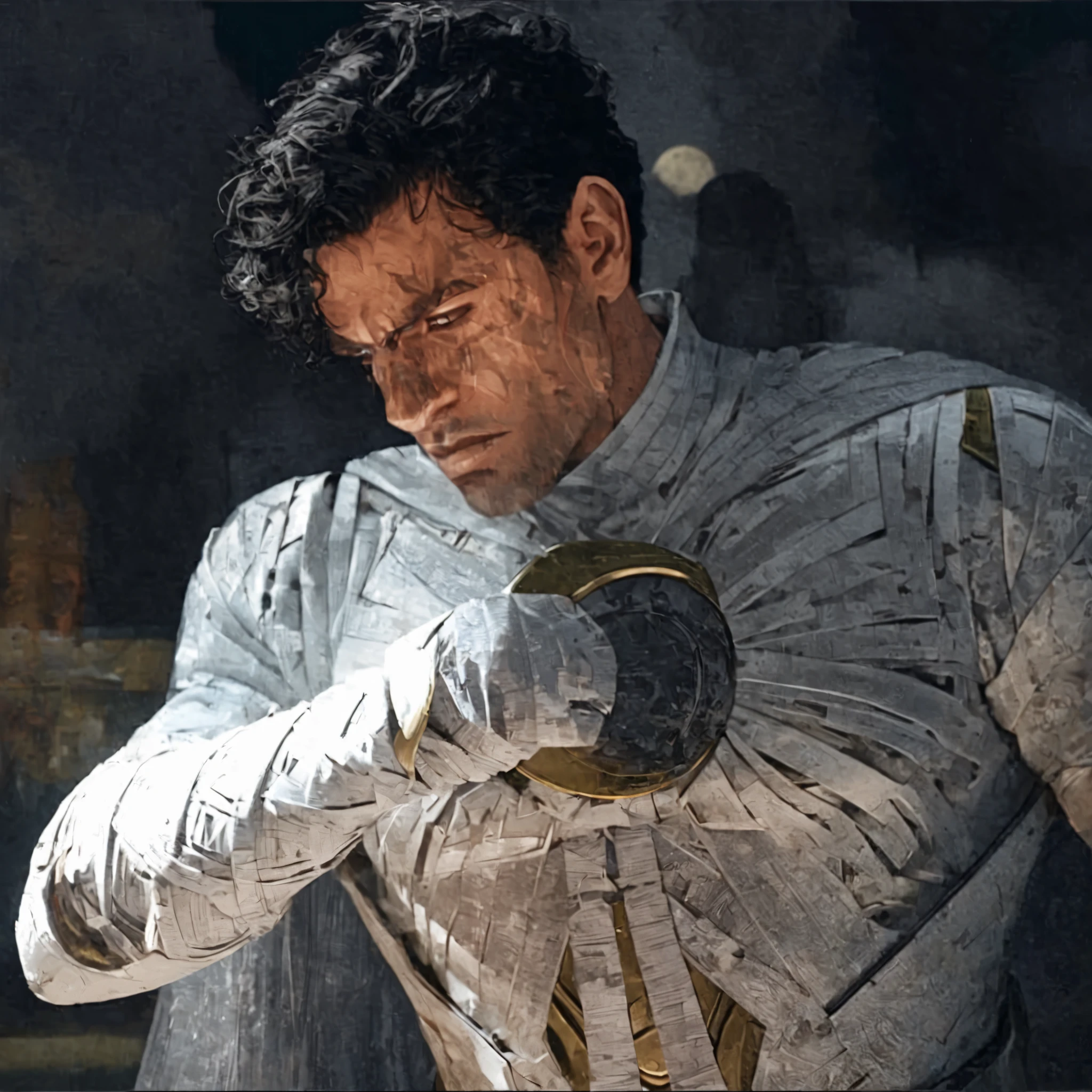 A man armed with a silver suit, a sword and a helmet, oscar isac como Moon Knight , en la serie Moon Knight de 2 0 2 2, fotograma de la serie Moon Knight , oscar isac, The astronaut mummy , Moon Knight , viva representación de Moon Knight , oscar isac, perfect features , Like Oscar Isaac, Moon Knight ,Moon Knight ,Moon Knight ,Moon Knight ,Moon Knight Moon Knight ,