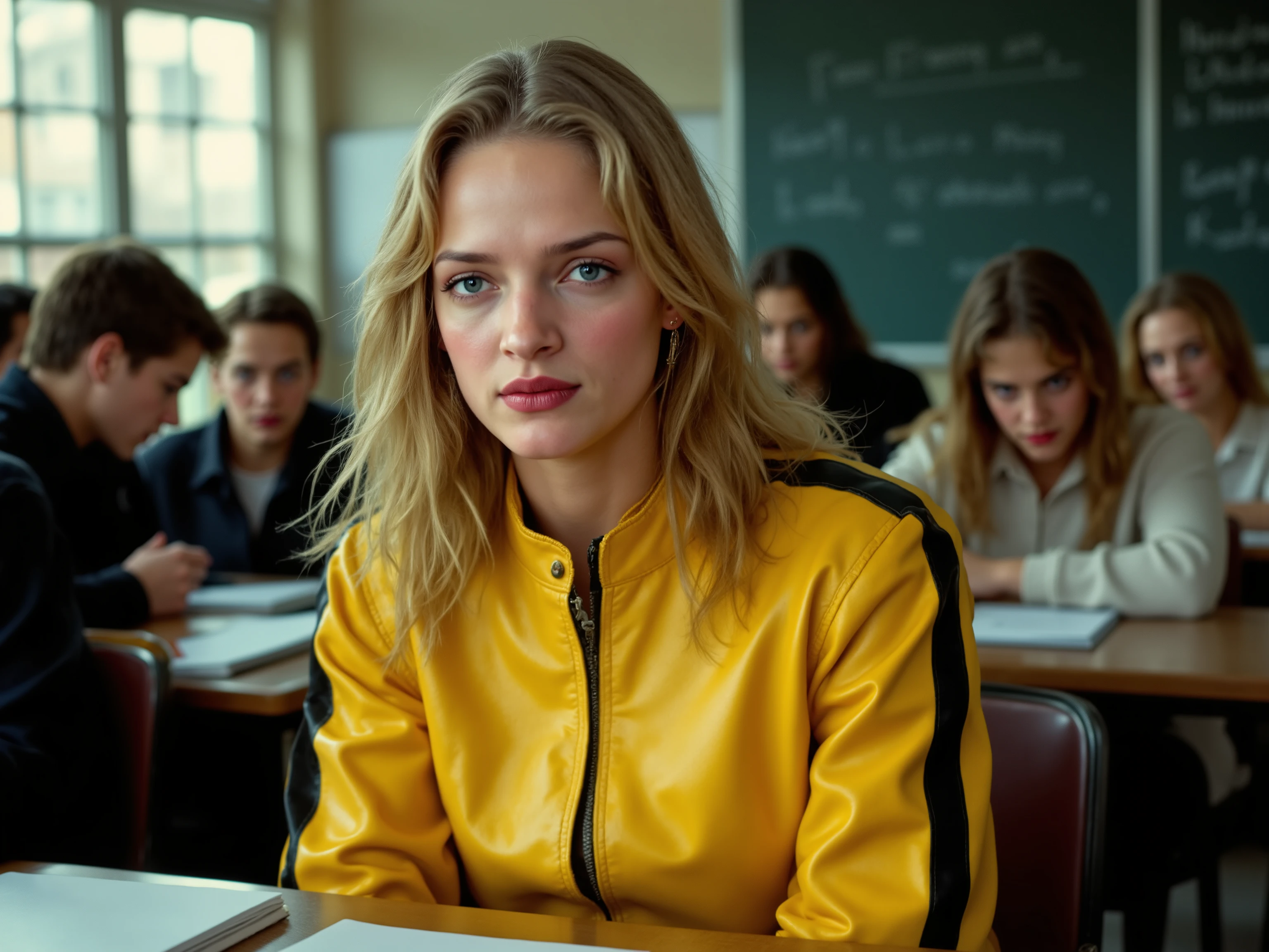 (ultra-detailed, photorealistic, best quality, 4k, 8k, highres, masterpiece:1.3), (((3 sexy female teenagers))), ((Cameron Diaz)), ((Nicole Kidman)), ((Charlize Theron)), ((wearing school uniform in a private school in the UK)), (intricate detail, super finely detailed hands, ultra finely detailed fingers, full body showcase, show full body).