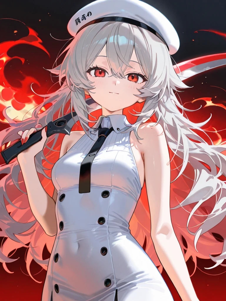Anime-style illustrations, Highest quality, 4K, Girl 1, alone, Playing a card game, Delighted, (Gray Hair, Long Hair, micro dress, White underwear, Small breasts, The body is slim, bright red face), School, classroom, 