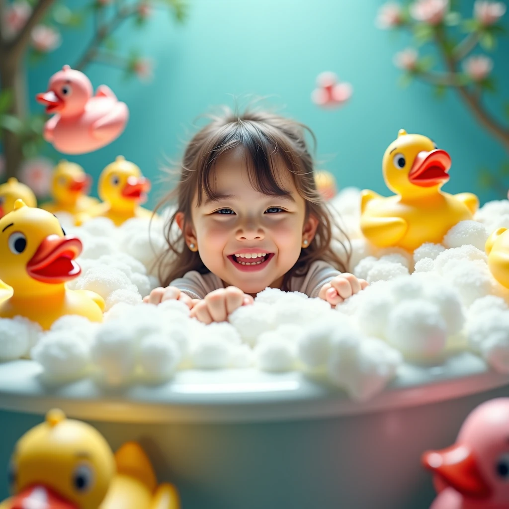 9 year old girl in the bath