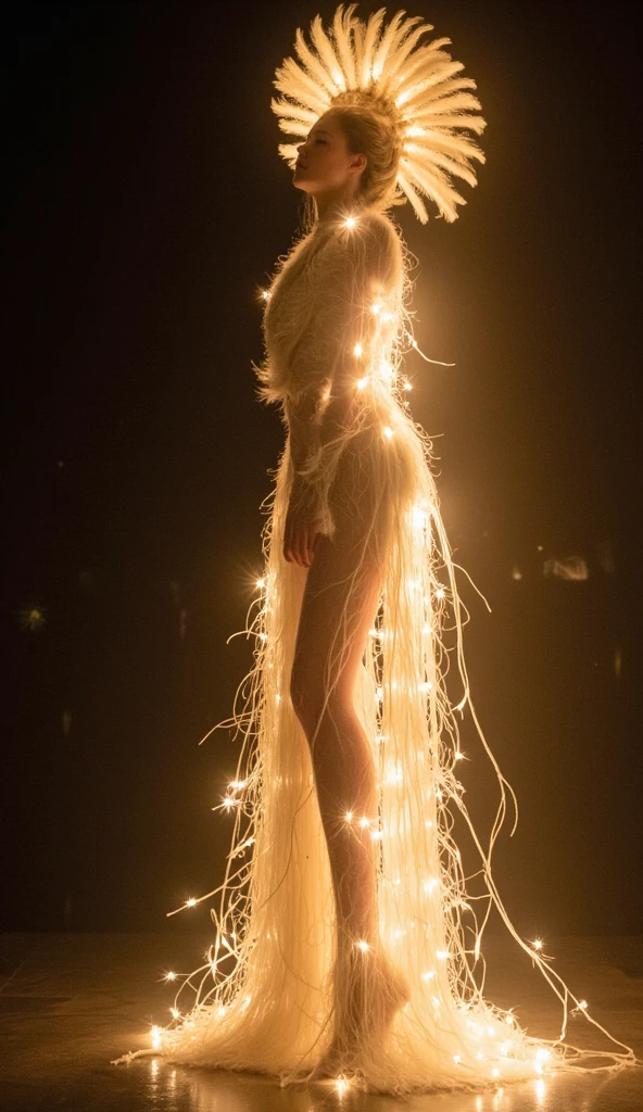 ultra realistic image realistic photo best possible quality, It's night, we see a flying saucer hovering over a forest clearing, a strong beam of light is emitted from below, They are levitating within the light a beautiful blonde naked woman nude, Outside, in the surroundings, aliens observe