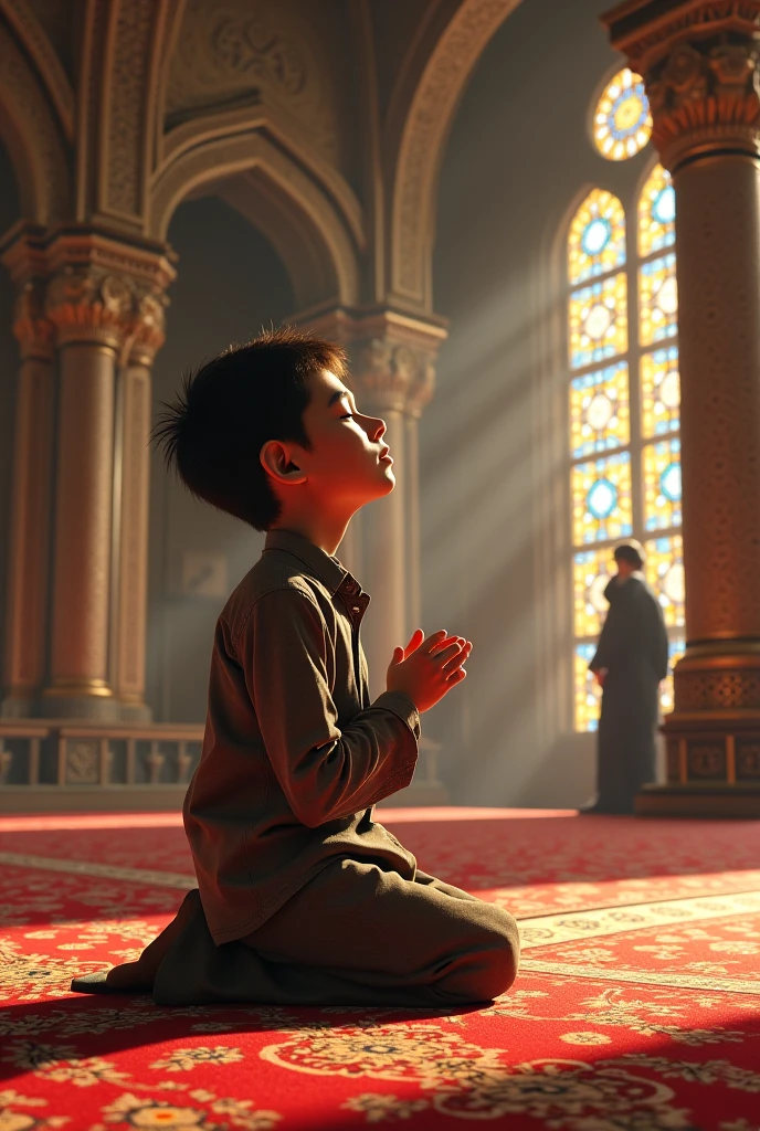A ??? praying namaz in masjid with jamat