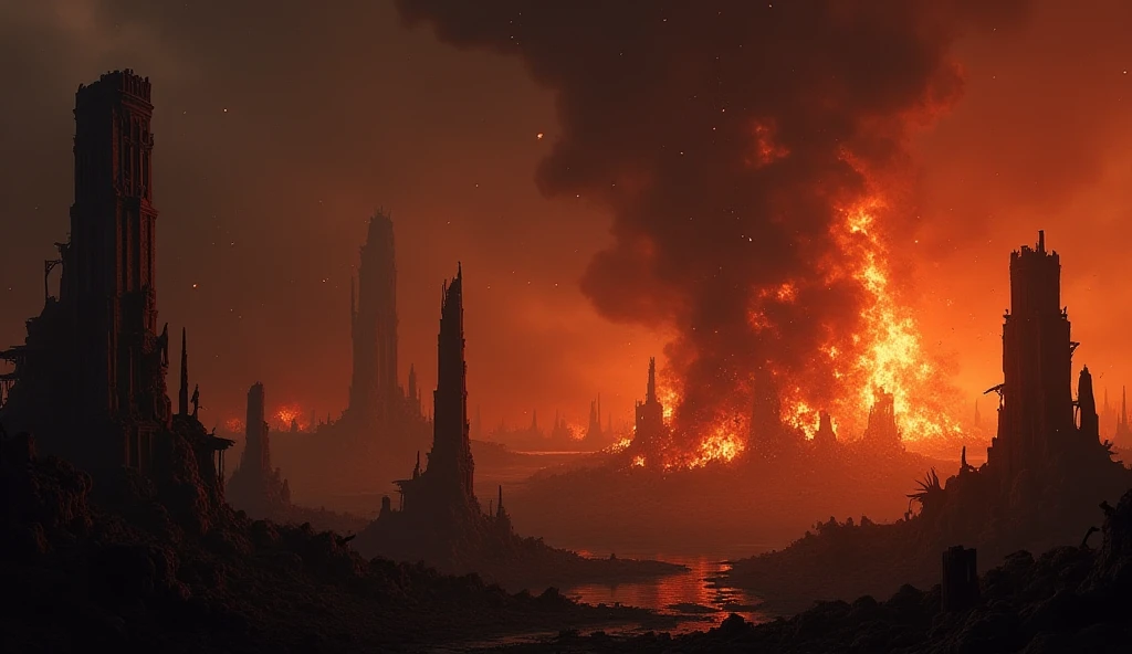Atantlis destroyed in flames