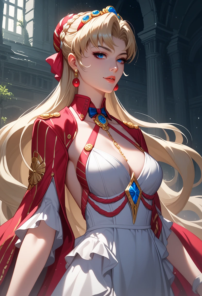 Errect nipples, wearing a red hijab , red luxury hijab,beautiful crown , blue eye, (uncovered dress),( errect nipples) blond hair, around 15 years old, (blue), tmasterpiece,Best quality at best,A high resolution,8K,((Portrait)),(full body),Original photo,real photograph,digital photograph,blue eyes, super colossal breast, round colossal breast ,open kissing lips,Keep your mouth shuegant and charming,((Blushing)) , Naughty contempt,Calm and handsome,,The Beautiful super huge round breast, very small waist, perfect colossal breast of teen body,,oc render reflection texture, kissing, sexy colossal breast ,luxury bedroom background, super slim body, super small waist, skinny , super full breast, sexy teen