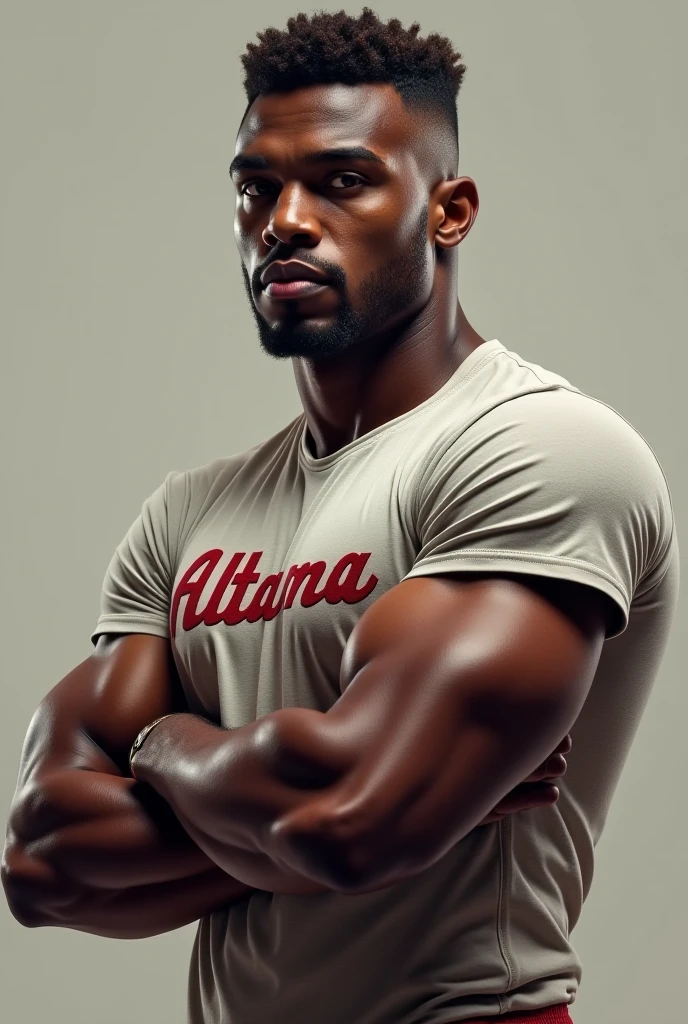 Muscular black man with the Colombian flag