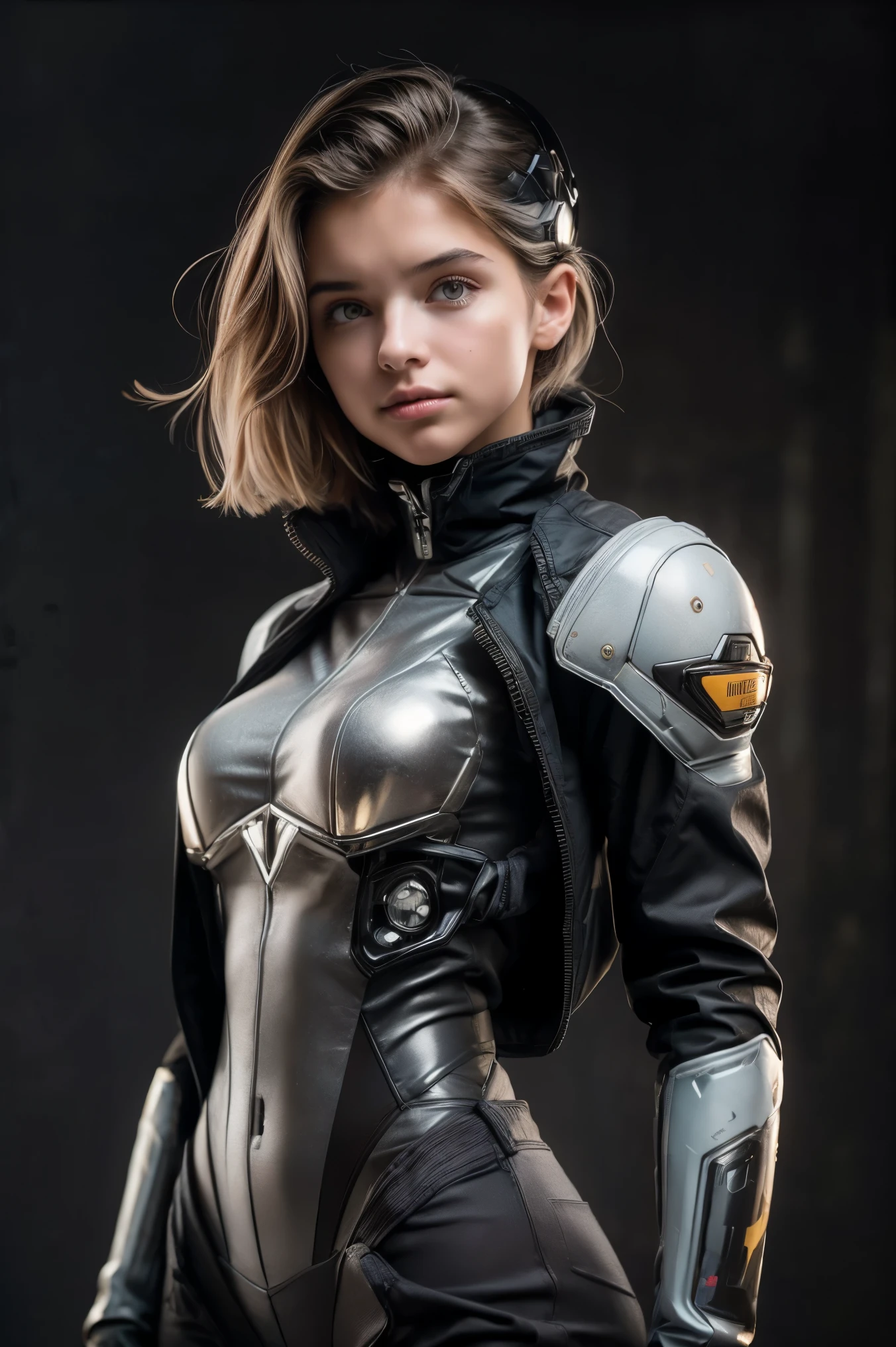 wildly attractive, Perfect slender female anatomy, wildly attractive, Alexandra Daddario wears intricately designed molten brown light armor with black accents, film photography, analogphoto, Film grain, Extreme Detail, 4K, Ultra HD, Charlie Octavia, Hyper-Realism, Trending on ArtStation, Polished, Beautiful, Radiant, synesthesia, Vibrant, Photorealistic, Backlight, hairlight, 8K resolution