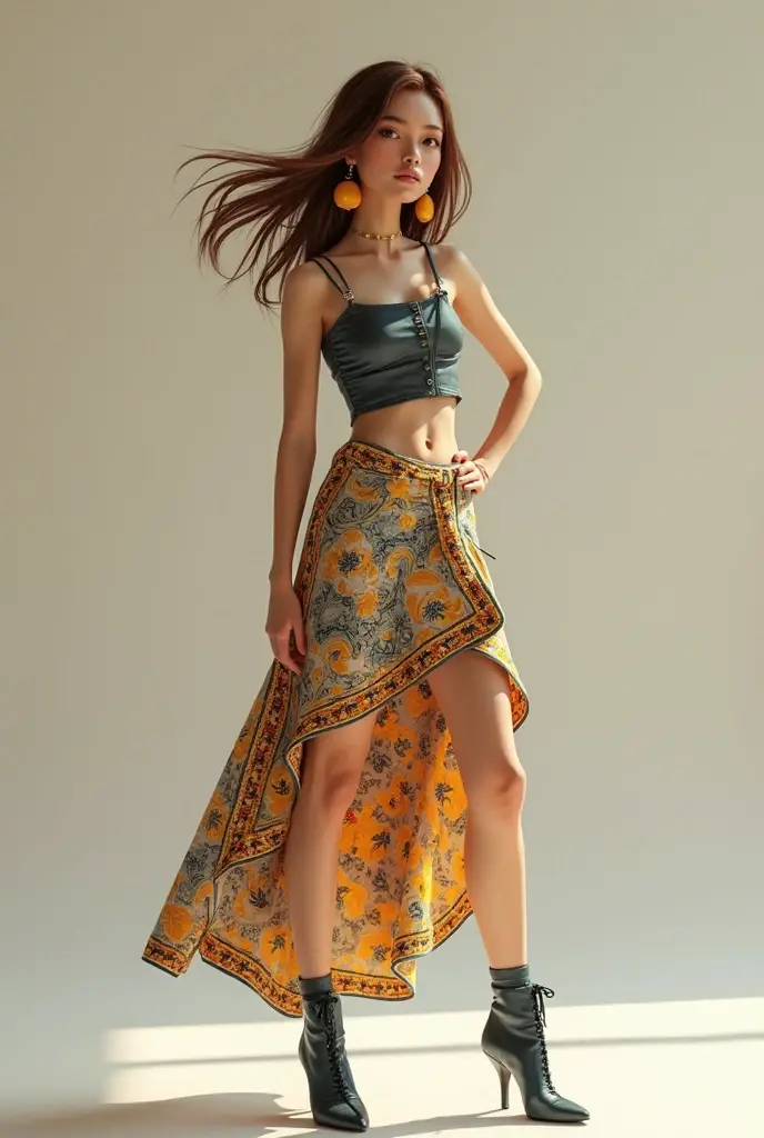 Dasha Majorova in a full length mini skirt 