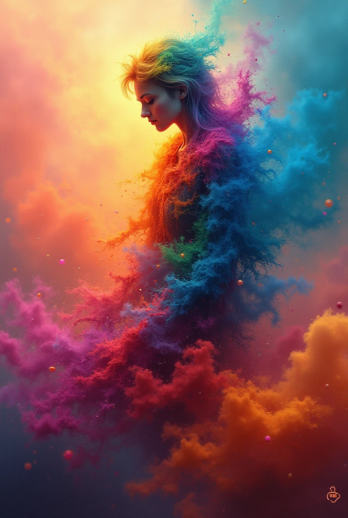 Photo of colored ink poured into water and splashing