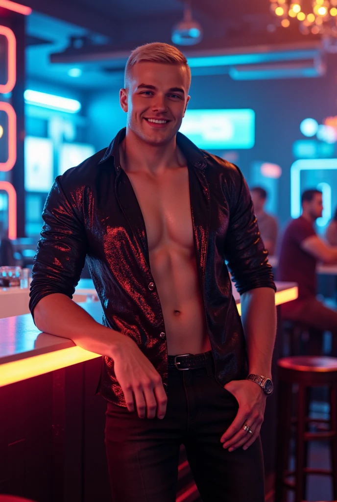 score_9, score_8_up, score_7_up, realistic picture ,1girl handsome gangster tomboy , nightclub