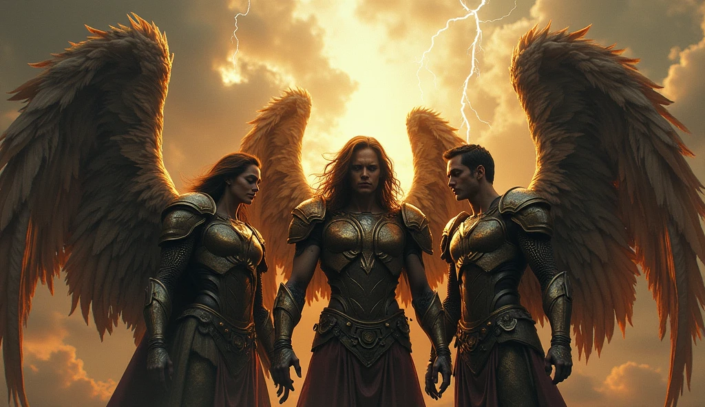 Archangel Michael fighting Lucifer 