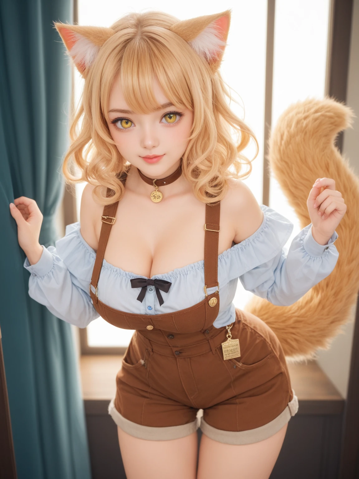 Chica gato de anime,.thicc thighs