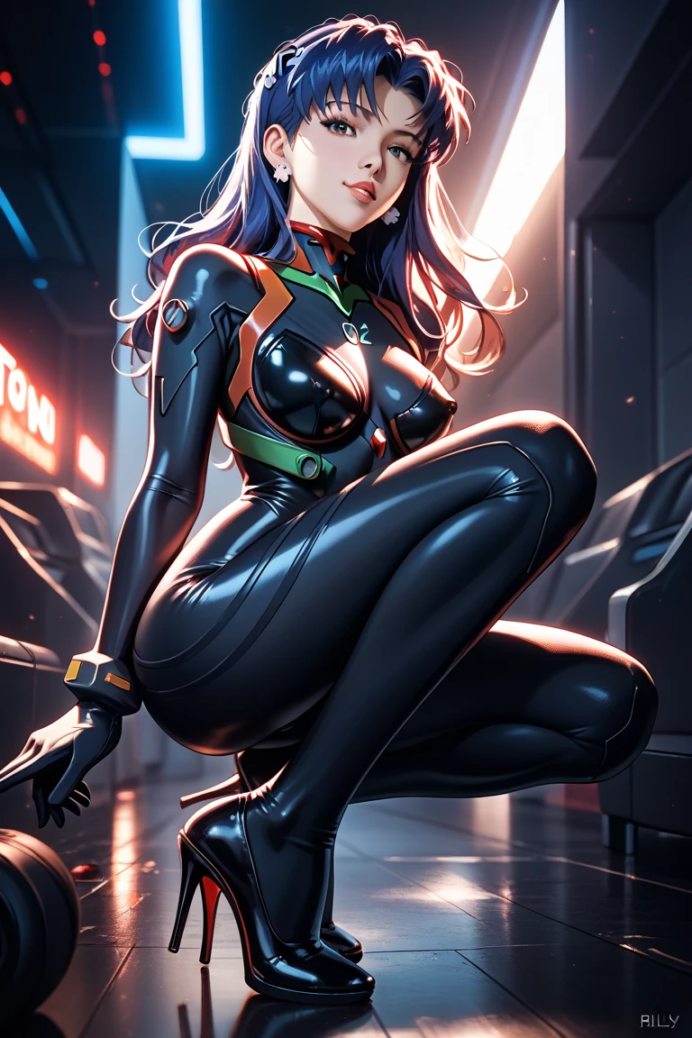 highest quality))、((masterpiece)、cyber punk、Big glutes、Kneel、An electronic visor was fitted to the face of an 18-year-old girl.、Accentuate your butt、red latex body,cyber punkモード、Sexy pose、(Please wear yellow leggings on your lower body.、Breast enlargement、Neon lights in the dark city at night,Unreal Engine:1.4,High resolution,La highest quality:1.4, Realistic:1.4, Skin Texture:1.4, masterpiece:1.8,masterpiece, highest quality,（Beautifully detailed depiction of eyes）,( Neon Pink Cyborg),(Perfect Anatomy),(Convex ,Finger details),White cyborg latex bodysuit, (cyber punk 2.1) 