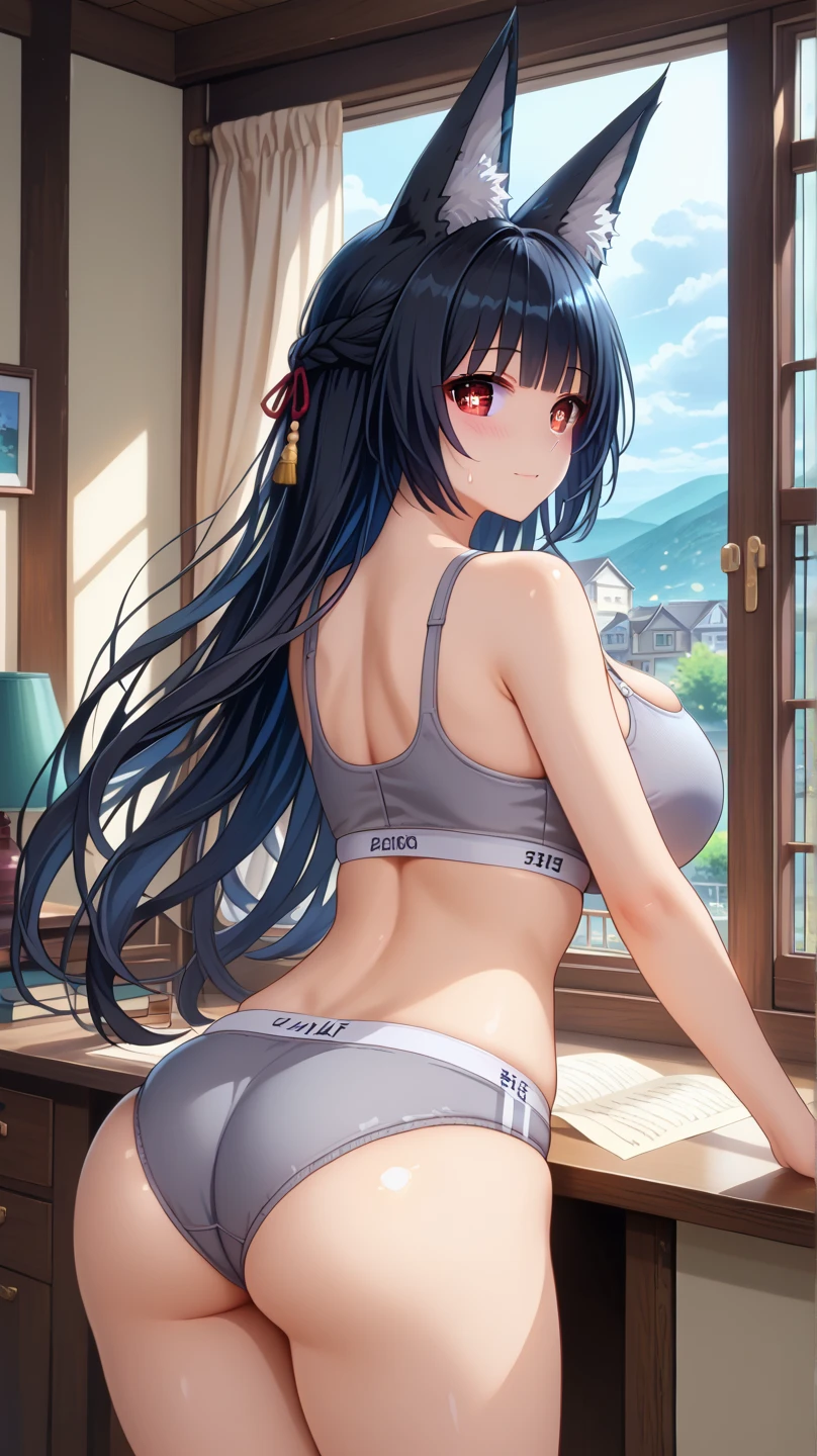 1girl, panty pull, undressing, from below, masterpiece, best quality, highly detailed