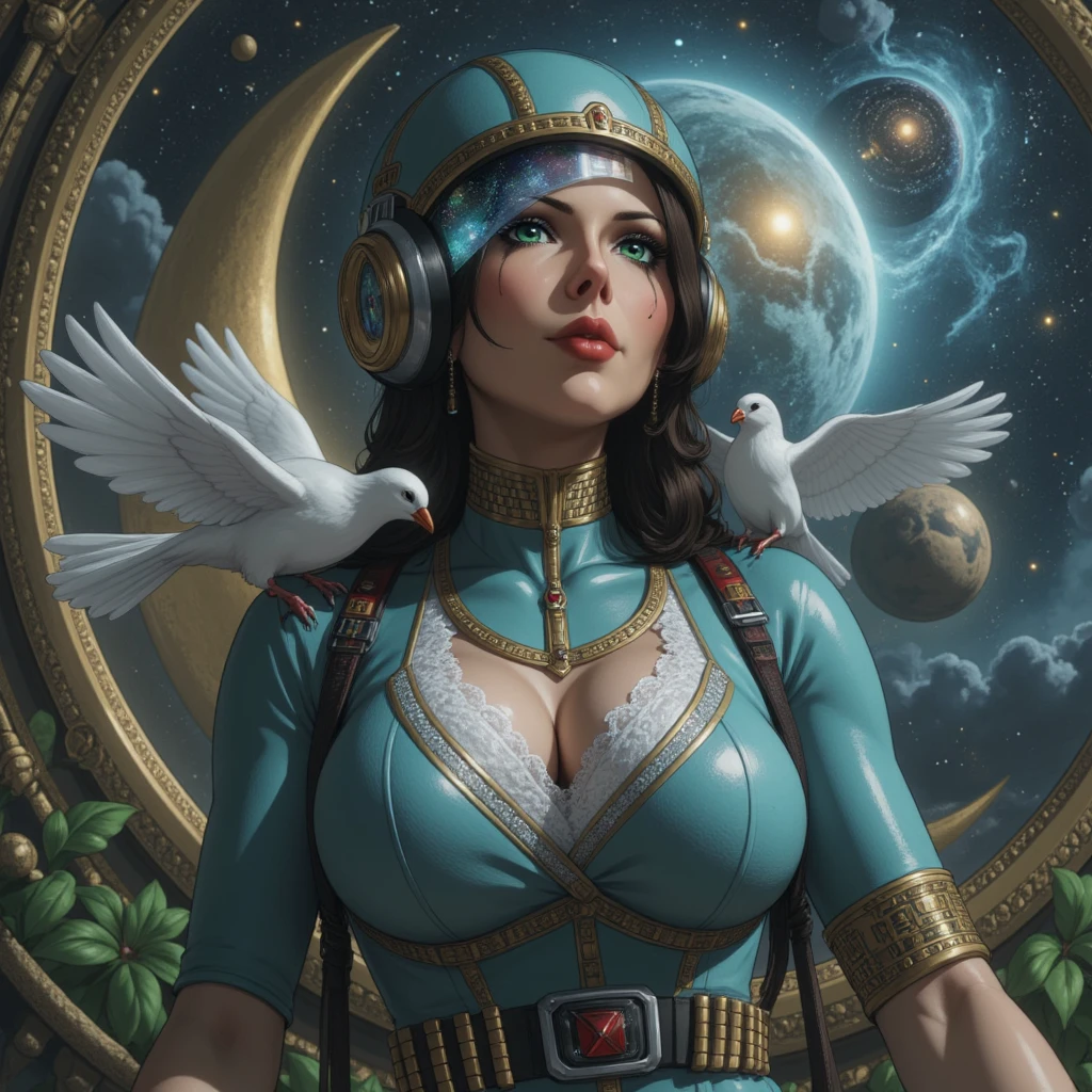 (((The ultimate in quality))),((((alone:1.2)))),((((One girl:1.2)))),((((Beautiful perfect woman)))),(((Body perfect in every detail, detailed perfect fingers))),((((((Ultimate Movie Posters)))))),(((breast enhancement, close))),((((An intricate and complex machine)))),(((((genius machine))))),(((American Comics))),(((Extreme highlights))),(((Very colorful, primary color))),Cleavage, Super beautiful woman,(((typography))),article,(((((Looking up or looking down?)))))