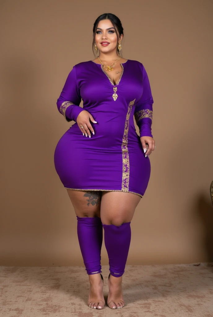 ((photo of 20 year old beautiful girl, beautiful and charming girl)), ,
((((Full body shot:1.5)))), (full body in picture), (full body photo Close-up photo of the shin), (Indian babe), (attention standing posture, separate legs), (looking at viewers, front view shot, from_fronts),
best quality, movie studio lighting, illustration at Very detailed, ultra high resolution, depth of field, caustic, natural shading, masterpiece, hyper realistic, hyper detailed, photorealists, 8K, HDR, High resolution, (1girl), (Blurry background), (Bokeh:1.2), RAW photo, complicated details, extremely detailed, candid picture, candid shots, extreme detailed, colorful, highest detailed, (iconic picture shot, perfect brightness, perfect contrast, perfect colour),
hair is one eye, purple eyes, Golden blonde hair, side bangs, sharp eyeliner, blush eyeshadow with thick eyelashes, lip gloss very delicate and beautiful, round chin, round earrings, sharp eyes, letter choker, (symmetrical eyes), (perfectly symmetrical body),
(pretty face, iconic face), (perky breasts, perfect rounded breasts, attractive breasts, perfect symmetrical breasts), (attractive body figure, perfect body figure, perfect figure, curvy_figure, straight body figure, wide body posture), skin_tight, (thin), smile,
(Fancy High heels),
(beautiful girl in Indian outfits), ,
(((Fancy kurta with skinny sleeves, (upper bodycon but down flared kurta), fancy kurta, iconic kurta, embroidery kurta, skinny long sleeves, elegant ruffled kurta), (fancy leggings, beautiful leggings, leggings))),