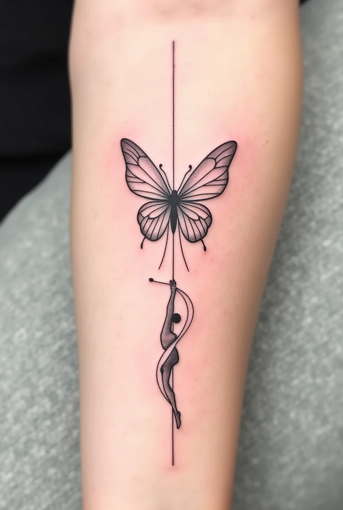 Tattoo of realistic swarm of bees in a circle with a silhouette women 