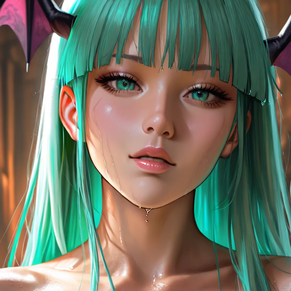 (Realistic:1.4), masterpiece, best quality, (Anime:1.4), pastel anime dragon girl, slime, wet look, shimmering lights, whirls of vapor, iridescent textures, dragon scales, dragon horns, dragon wings, translucent scales, neon light, ethereal ambiance, delicate details, magical atmosphere