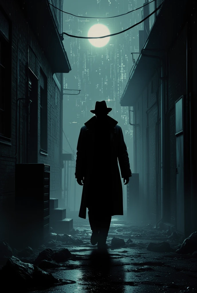 man in trenchcoat and fedor in dirty alley, rain, fog, 1940, detective noir mad-sincity, (masterpiece:1.2), best quality, (hyperdetailed, highest detailed:1.2), high resolution textures  Tech warmonger hacker, software univerce code, Pray, alien god, world simulation , martix , cyberspace simulation , virtual reality , code in objects, digital sun and sky , eternity algorithm , in style of Santiago Caruso,Linear delusion, Collage art：A man standing in a field，Behind me is a huge red sun like giants dead eye ，Fantasy Art, galaxy,illustration, Vector Sad guy in old hooded jacket, ,' console , shadow on face, mysterious, futuristic elements,, bits high quality, 8K Ultra HD, A beautiful double exposure that combines an goddess silhouette with sunset coast, sunset coast should serve as the underlying backdrop, with its details incorporated into the goddess , crisp lines, The background is monochrome, sharp focus, double exposure, by yukisakura, awesome full color, hand forest from ground
