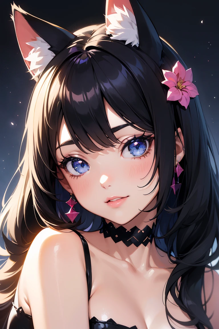 a mother cat girl with her adorable daughter hugging, mother with huge breasts, daughter with short bob haircut, nude, smiling, beautiful detailed eyes, beautiful detailed lips, extremely detailed eyes and face, long eyelashes, photorealistic, highly detailed, 8k, masterpiece, cinematic lighting, dramatic lighting, vibrant colors, warm color palette, mother using lipstick, daughter is a small, adorable daughter kissing her mother