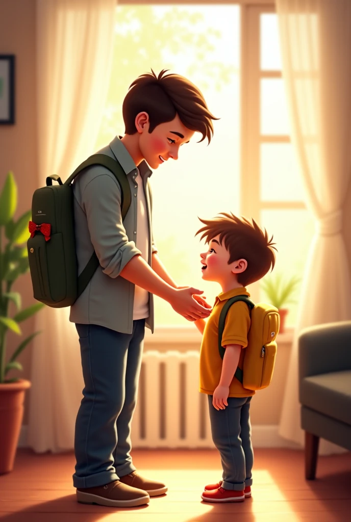 Vanya came closer to Petya and stroked his head affectionately. Petya looked at Vanya and calmed down a little. Vanya took Petya's hand and led him to his house. Vanya's mother was very surprised when she saw them. She asked:
- Vanya, what has happened to Petya? Why is he crying?
- Mom, I don't know! - Vanya answered. - He was crying, and I felt scared. I didn't understand why he was sad.
Mom found out from Petya what was wrong.
Then she hugged both boys and said:
- You know, boys, sometimes grown-ups can quarrel, and it can be very unpleasant. But it's not your fault. It's up to the adults.