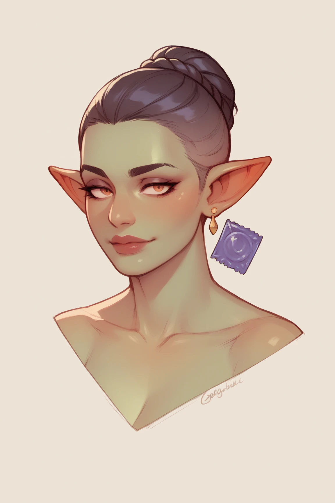 score_9, female goblin, pointy ears, dark hair, in the dungeon, Medieval Gothic long Monk Robe, at night, night,moon light, (green skin:1.1), shortstack , rating:safe ,solo,by sagaris uwu,black clothing,(cute:1.1), perfect face, covered neck, (flat chest:1.1),