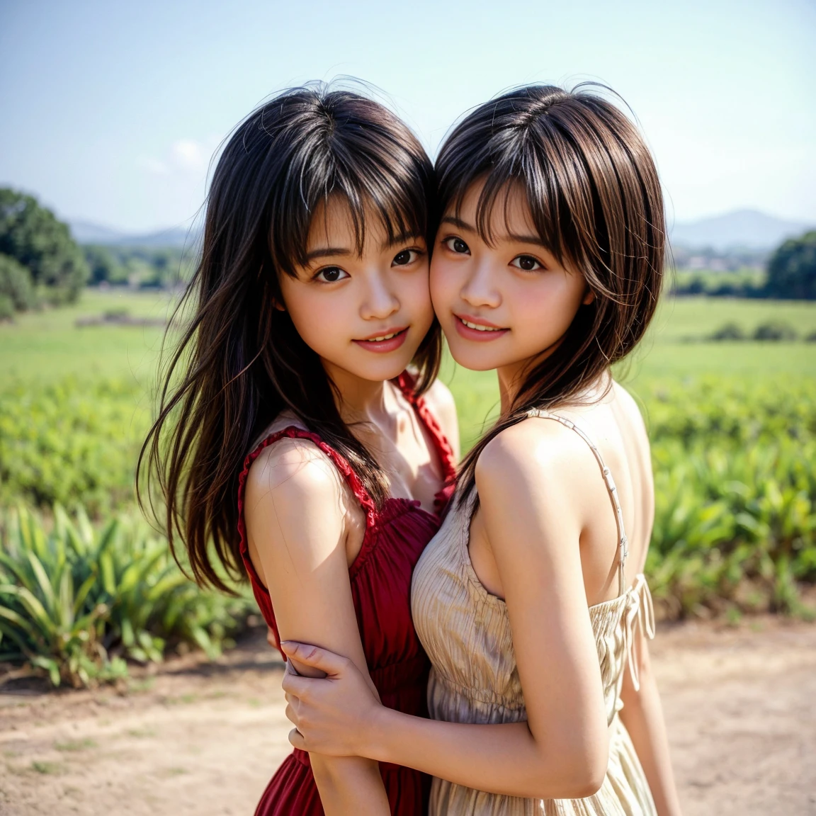 Basic settings 35mm compact film camera、1990s, Japanese twins - SeaArt AI