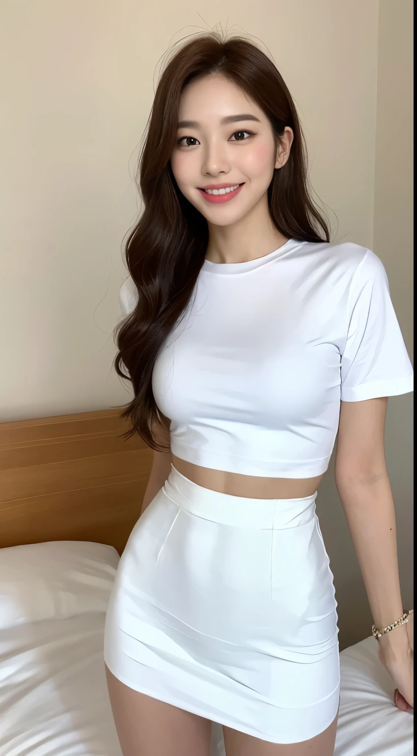 ((top-quality、8k、masterpiece:1.3))、Beautiful woman with perfect body:1.4、slim abdomen:1.2、Longhair, normal breast, Highly detailed facial and skin texture, A detailed eye, delicate eyes, (smile), (full body shot), ((living room)), (sitting on chair), (((wearing long sleeve white shirt with long pants))), looking in front,
