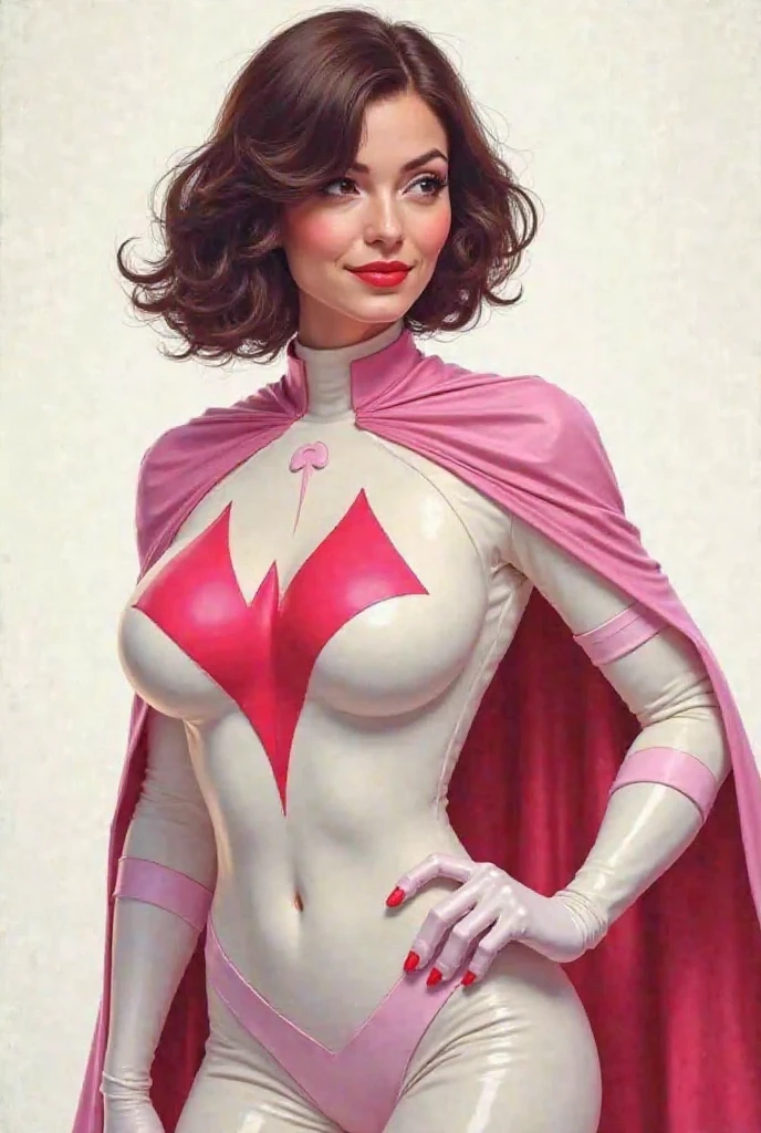 a drawing of a woman dressed as a superhero holding a red cape, Garota Poderosa, inspirado em Rob Liefeld, Chris Moore. artegerm, inspired by José Comas Quesada, pintura de capa de quadrinhos, comic pinup style, fofosexyrobutts, inspirado em Ryan Stegman, artegerm style, style ivan talavera and artegerm