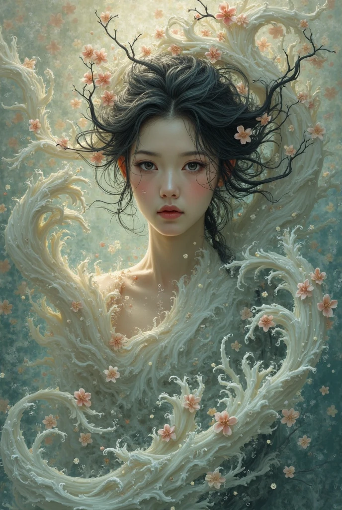 painting of a woman laying on the ground with flowers in her hair, jingna zhang, artwork in the style of guweiz, guweiz masterpiece, beautiful digital artwork, by Li Song, guweiz, beautiful fantasy art, by Chen Lin, inspired by Fenghua Zhong, beautiful fantasy art portrait, very beautiful fantasy art, a beautiful artwork illustration