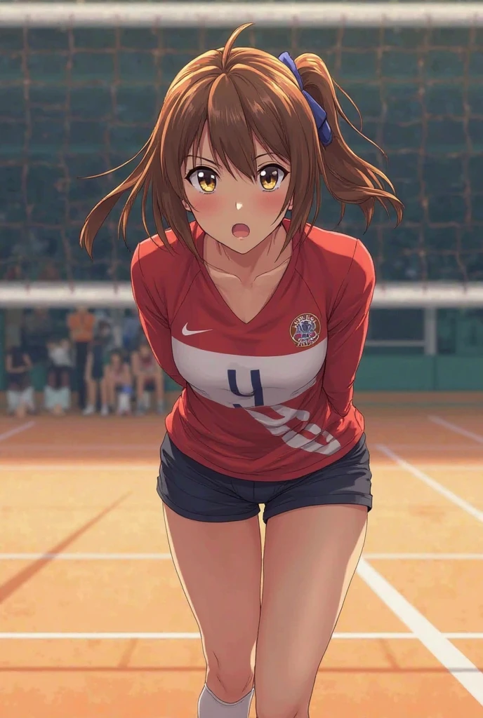 taiki shuttle \(umamusume\), volleyball, multiple girls, sportswear, stadium