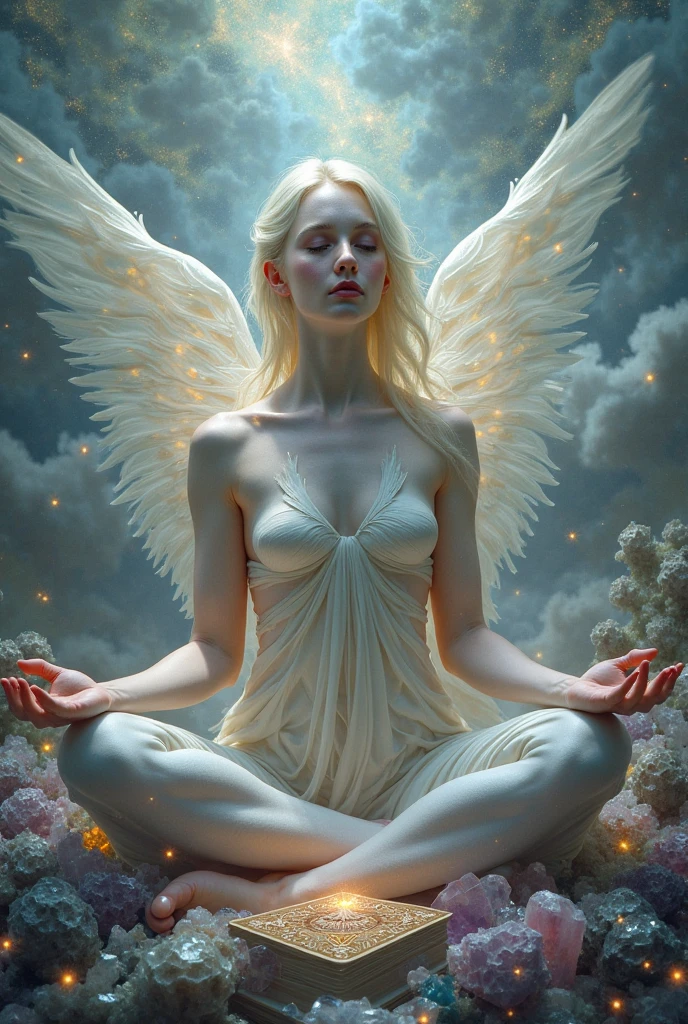 A very beautiful angel squatting with her legs spread wide., (With legs apart:1.5)