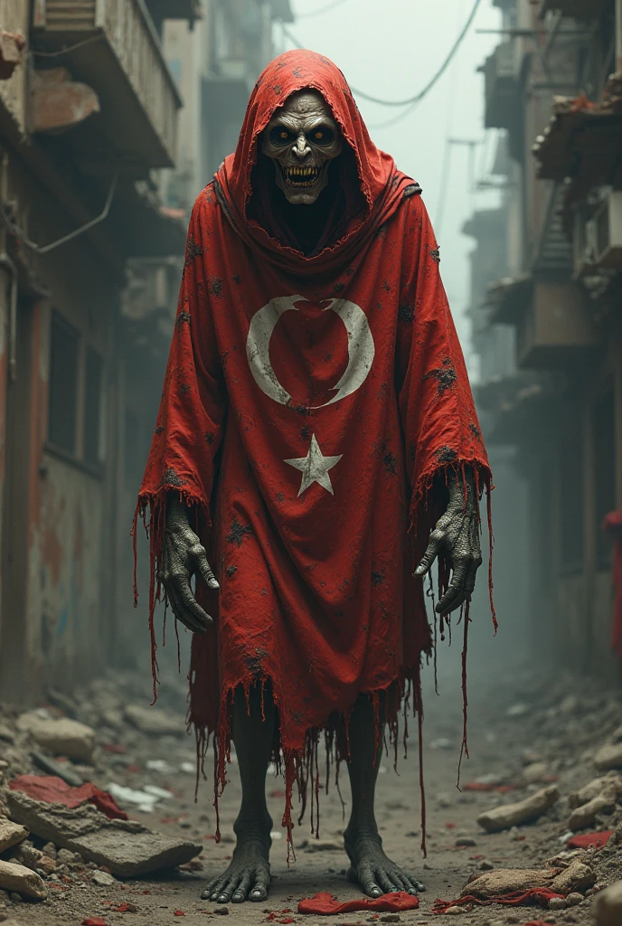 A psychopath holding a Turkish flag
