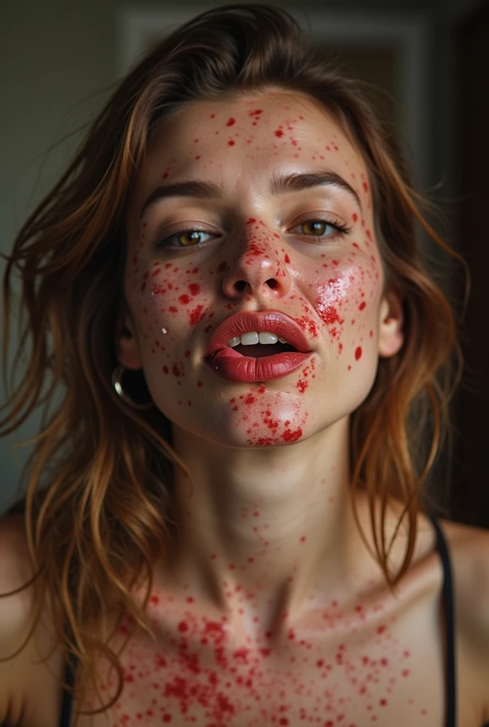 belle  adolescente sexy AnnaSophia Robb, mince, grosse poitrine, longs cheveux blonds, yeux bleus, joli fond, grandes lèvres rouges, pose comme une pute, toute nue, effrayé, jolies jambes, joli fond, allongée sur le lit avec les jambes ouvertes, Ultra réaliste, porter des lunettes, toute nue, ajuster, queue de cheval, image corporelle complète, Vu d'en haut, posture du missionnaire, épais sur son visage, jouir sur le visage, Bukakke, facialisé, du sperme sur tout son visage, éjaculation, éjaculation