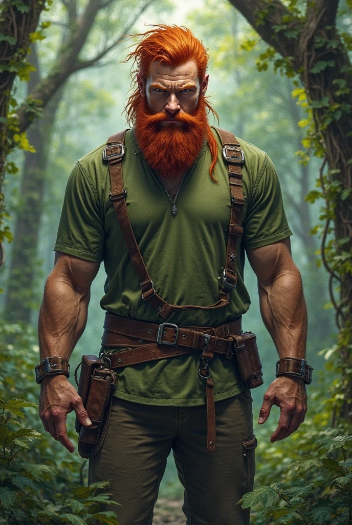 very, with red hair , giant, feroz, In the woods
