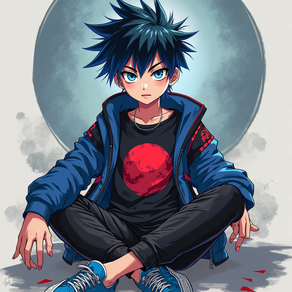 solo, shy, blush, looking down, pov, facing viewer, <lora:hinata_hyuuga:0.75> hinata_hyuuga, white eyes, no pupils, short hair, blue hair, blunt bangs, sidelocks, hoodie, forehead protector, jacket, blue pants, <lora:NakayamaTooru:1> sketch, mecha,, absurdres, ultra detailed, masterpiece, best quality, aesthetic, detailed,