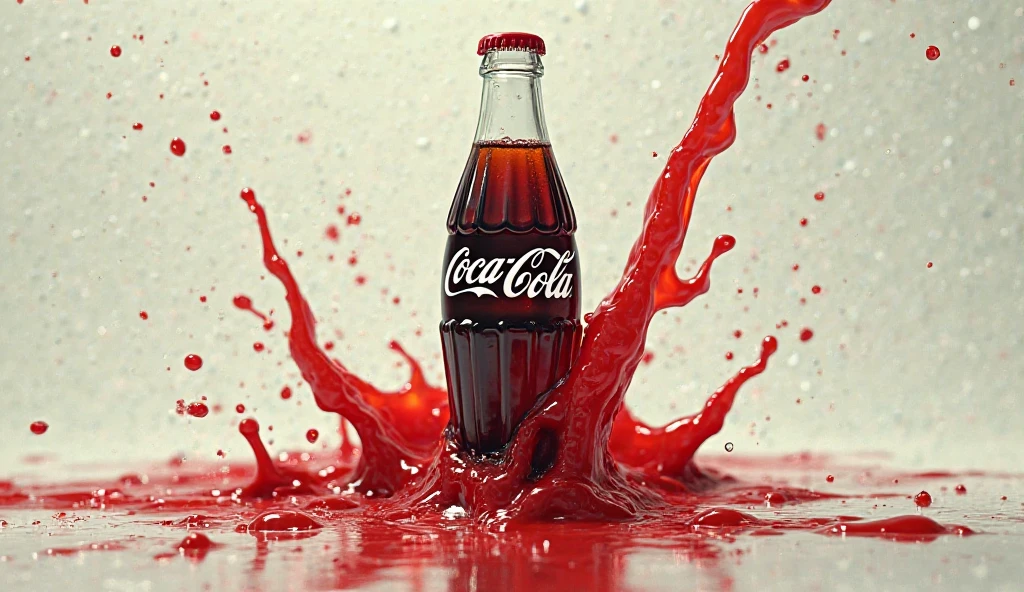 I need you to create a Coca-Cola can melting in an art version implementing the use of the German Expressionism artistic movement with a white background
