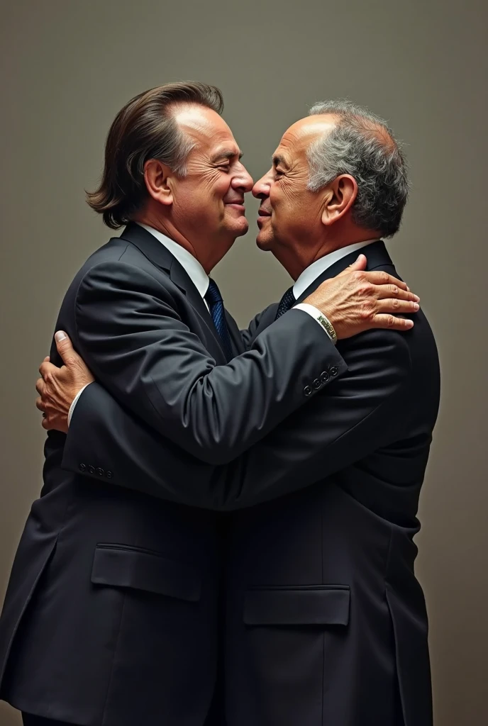 Silvio Santos kissing Faustão (真实感)