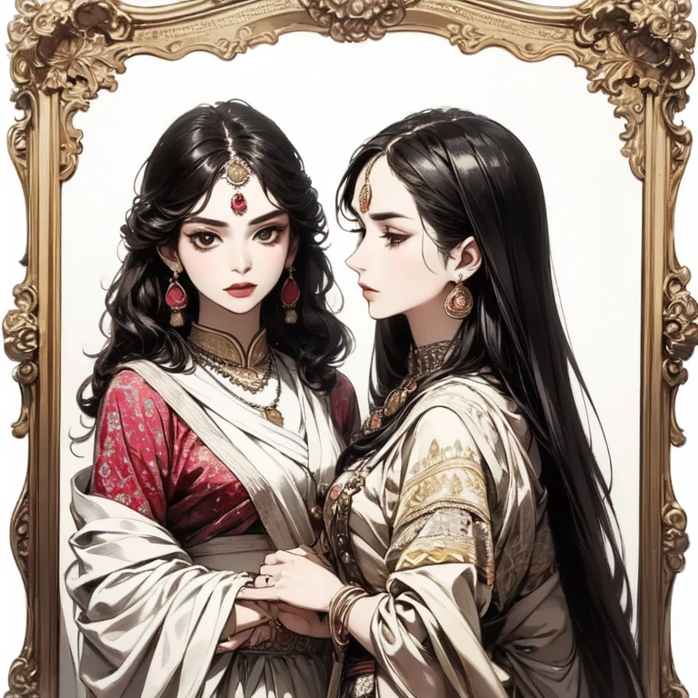 They are the artists, descendants of Little Bloods, mainly concubines, of commoners who received caste elevation by the Zhe Merr E, and it is also the caste of high-class whores. They are honored like a high class, and always welcome at parties. Cities are always open to them. As a sign of their caste, they usually wear bright clothes, with a band full of symbols on their forehead, and both men and women wear clothes tied to the waist, leaving their ((chest completely exposed)) except for gifts received by people from higher castes.,breastsout,saree, Indian saree, sari,