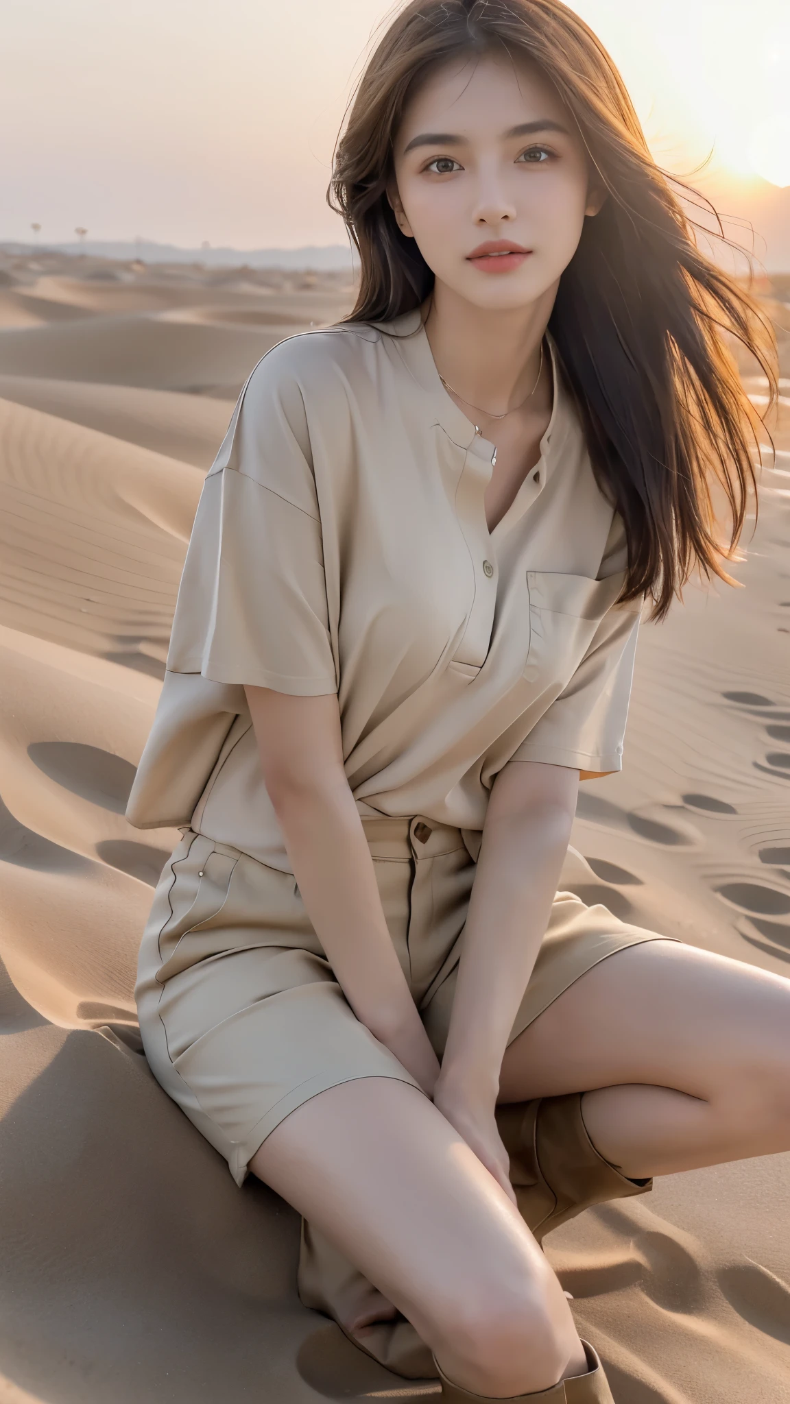 girl in dubai dressing and dubai desert