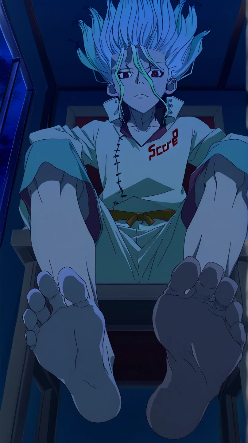 handsome shirtless muscular blonde man laughing hands restrained and feet restrained in a chair his ribs tickled by hands reaching from behind him his sides tickled by fingers reaching from behind him and feet tickled by hands reaching from below him his stomach is tickled by hands reaching from behind him