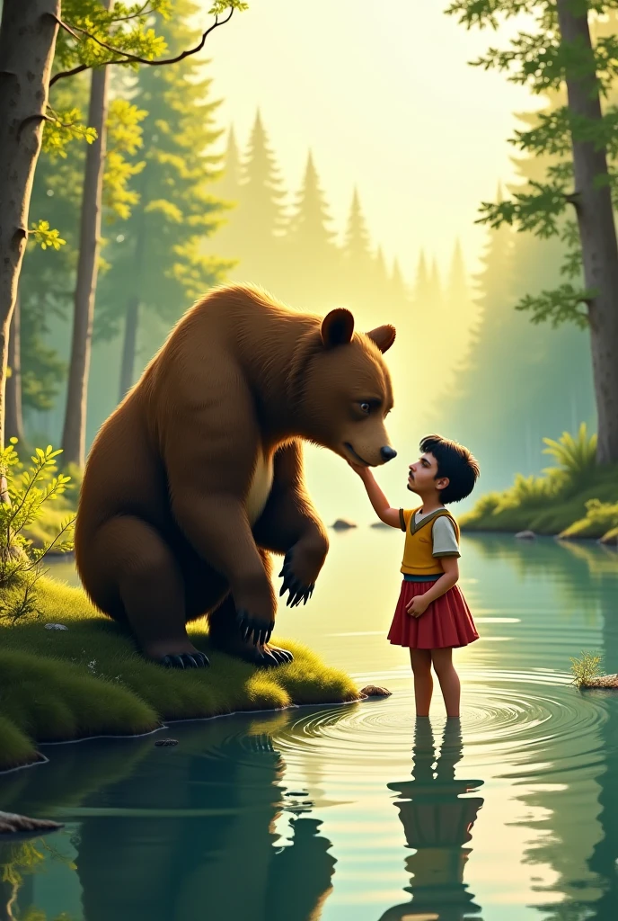 (masterpiece:1.2, Highest quality, Ultra-high resolution, Very detailed, Realistic, RAW Photos:1.2, Elaborate photos), 8k, wallpaper, (Ray Tracing), (Child wearing a straw hat and overalls riding a black bear), (Bear walking through a vast meadow filled with colorful wildflowers, mountains in the distance), (A gentle breeze moving through the flowers, butterflies and bees buzzing around, child holding a bunch of freshly picked flowers), A photo that embodies the joy and freedom of a child’s adventure in nature, riding a friendly black bear amidst a sea of vibrant wildflowers. Ultra realistic. RAW.